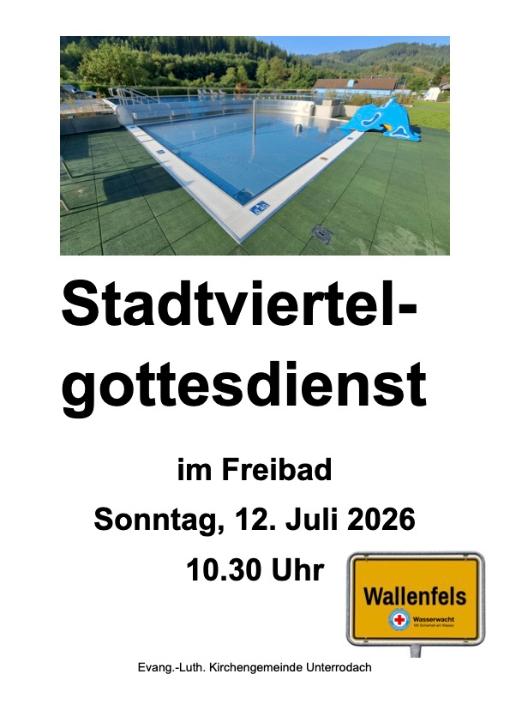 Stadtviertelgottesdienst Freibad 12.7.26